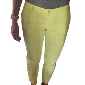 Talbots the Weekender Neon‎ Yellow Lime Green cuffed ankle pants Size 10 new!